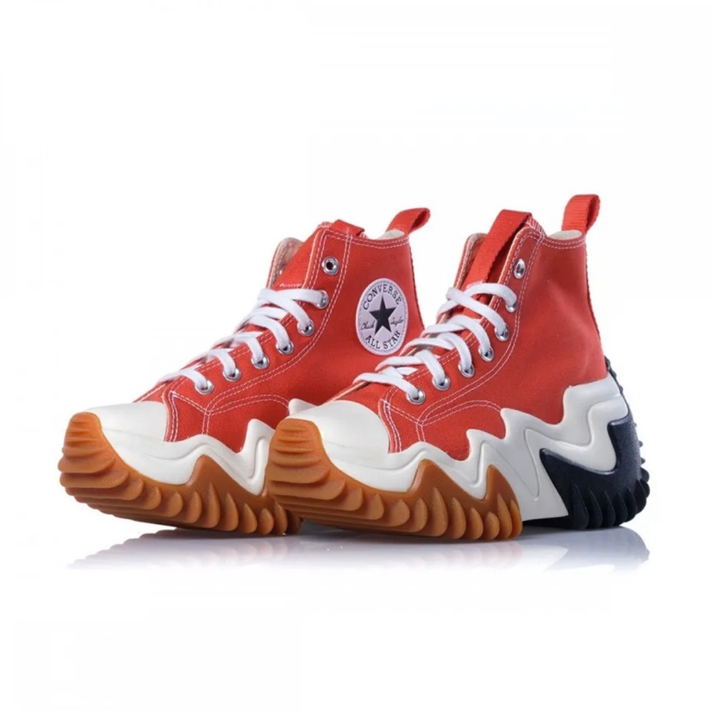 Converse Run Star Motion Hi Orange Black Egret Honey Shoes A01174C M 10 W 11.5
